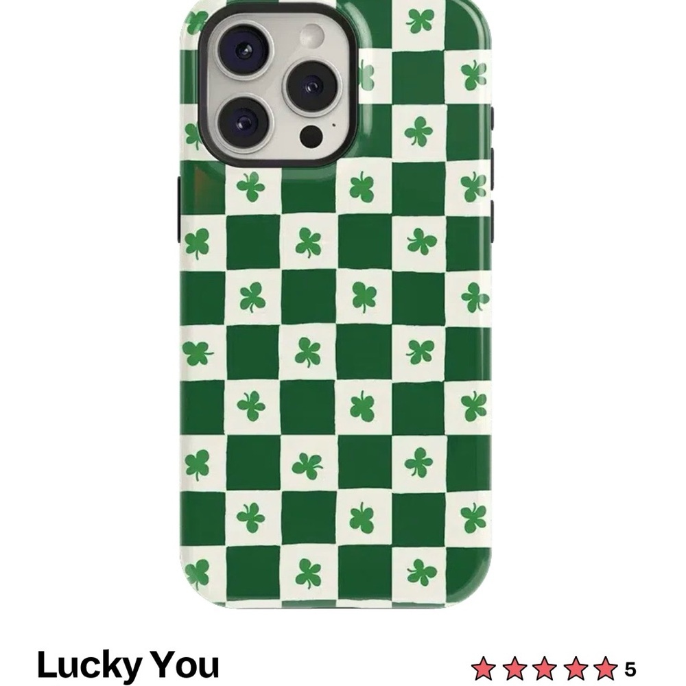 Lucky You Green Checkered Phone Case